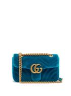 Matchesfashion.com Gucci - Gg Marmont Mini Quilted Velvet Cross Body Bag - Womens - Green