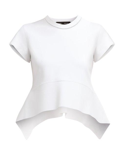 Matchesfashion.com Proenza Schouler - Flared Peplum Jersey Top - Womens - White