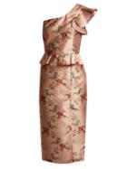 Matchesfashion.com Johanna Ortiz - La Divinidad Asymmetric Satin Dress - Womens - Light Pink