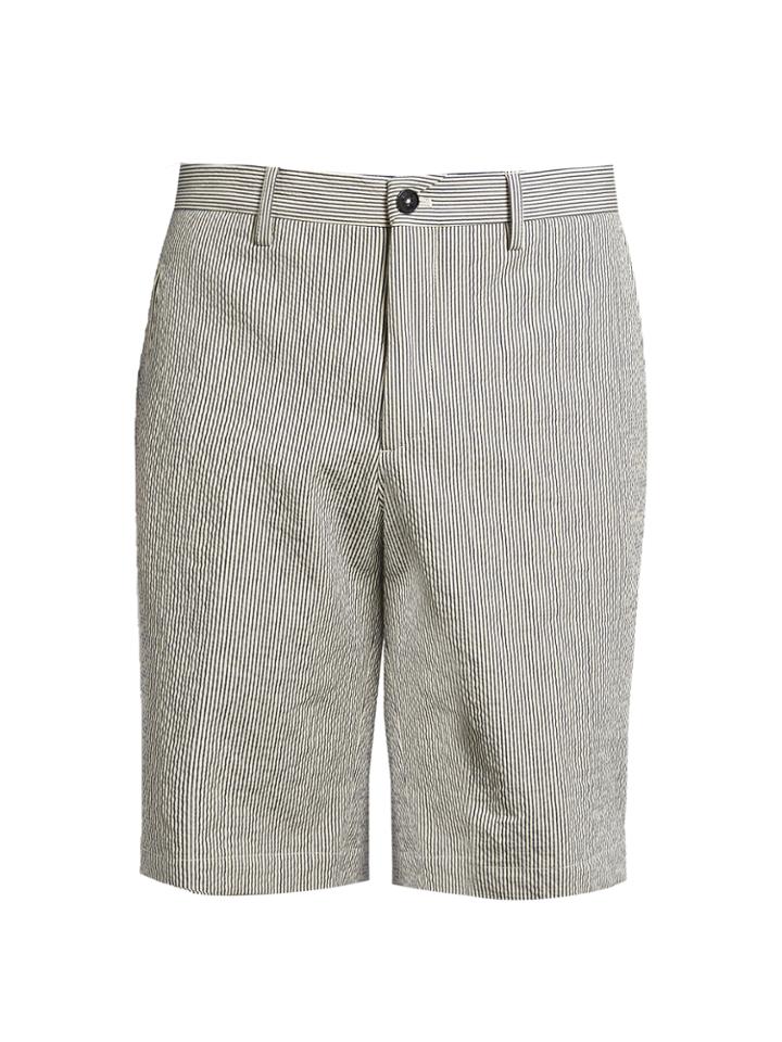 Ermenegildo Zegna Striped Seersucker Straight-leg Shorts