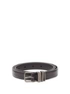 Matchesfashion.com Saint Laurent - Crocodile-effect Leather Belt - Mens - Black
