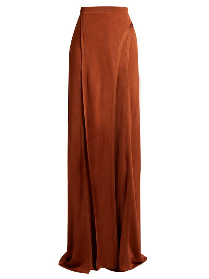 Balmain Wide-leg Side-slit Knit Trousers