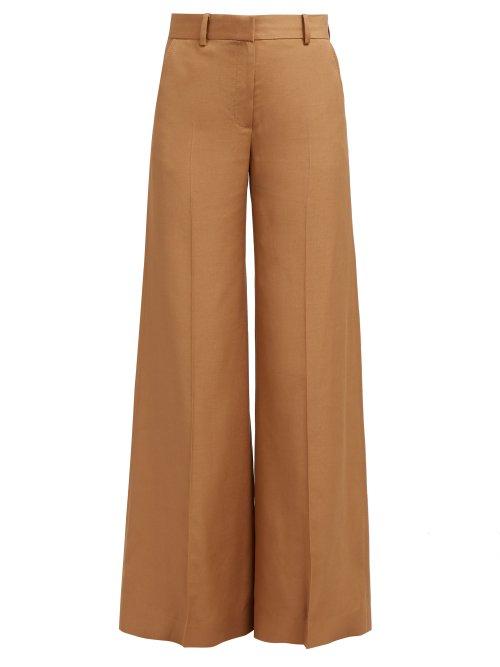Matchesfashion.com Bella Freud - Bianca Wide Leg Trousers - Womens - Camel