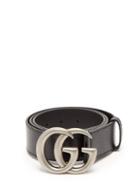 Mens Accessories Gucci - Gg Leather Belt - Mens - Black