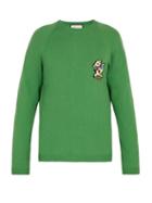 Matchesfashion.com Gucci - Pig Appliqu Patch Cashmere Sweater - Mens - Green