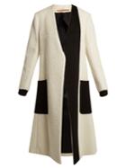 Summa Collarless Bi-colour Coat