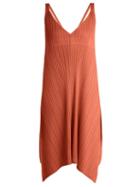 Matchesfashion.com Pleats Please Issey Miyake - Pleated V Neck Dress - Womens - Tan