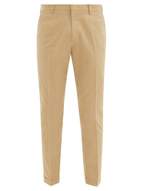Matchesfashion.com Paul Smith - Turned Up Cuff Cotton Slim Fit Trousers - Mens - Beige
