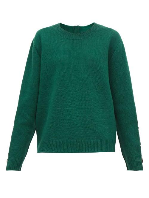 Matchesfashion.com No. 21 - Crystal Embellished Wool Blend Sweater - Womens - Green