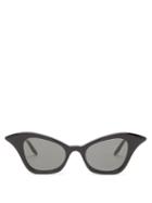 Matchesfashion.com Gucci - Winged Cat-eye Acetate Sunglasses - Womens - Black Grey