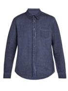 Matchesfashion.com 120% Lino - Single Cuff Linen Shirt - Mens - Dark Navy