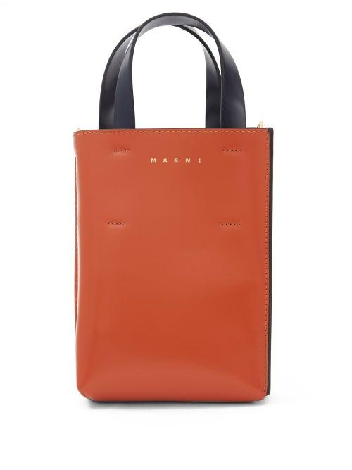 Ladies Bags Marni - Museo Nano Leather Cross-body Bag - Womens - Orange Multi