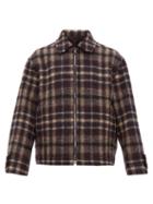 Matchesfashion.com Raey - Harrington Checked Wool Jacket - Mens - Navy Multi