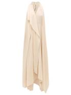 Matchesfashion.com Petar Petrov - Aliya Draped Silk-crepe Dress - Womens - Ivory