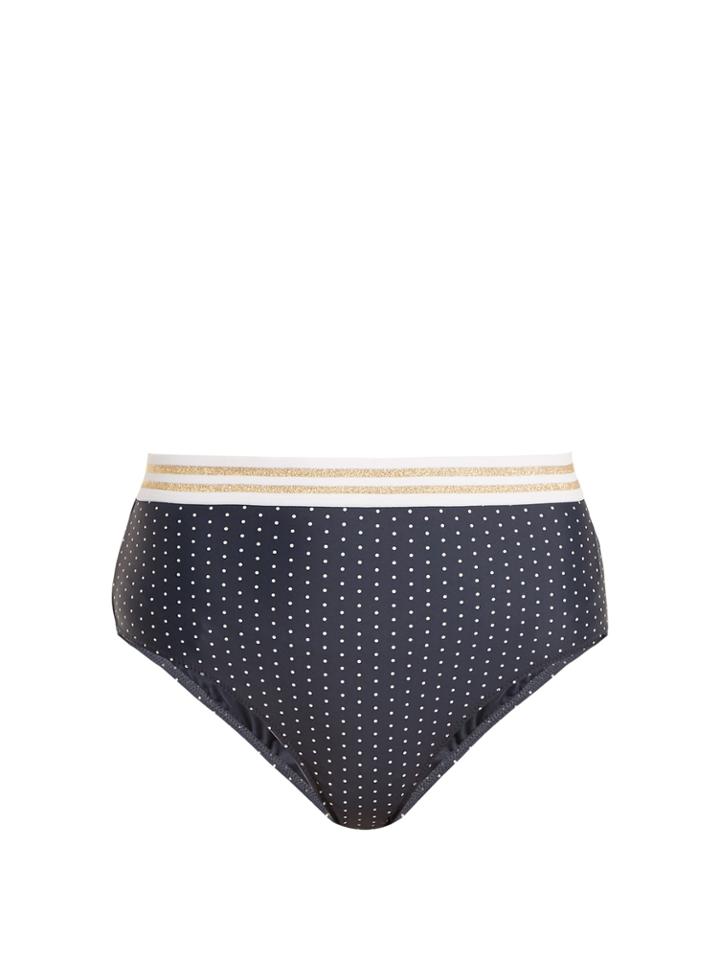 The Upside Jade Polka-dot Performance Bikini Briefs