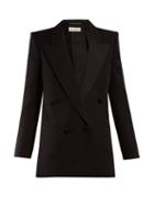 Matchesfashion.com Saint Laurent - Double Breasted Wool Blazer - Womens - Black