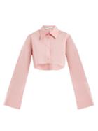 Matchesfashion.com Off-white - Point Collar Cotton Cropped Shirt - Womens - Pink