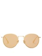 Matchesfashion.com Kaleos - Dawson Round Metal Sunglasses - Womens - Gold