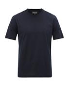 Mens Rtw Giorgio Armani - Monogram-embroidered Cotton-jersey T-shirt - Mens - Navy
