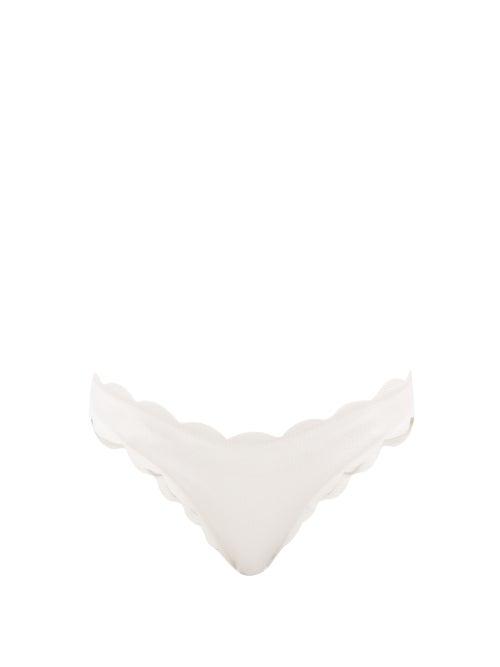 Marysia - North Twist-front Scalloped-edge Bikini Top - Womens - White