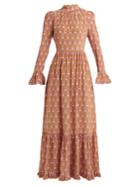 La Doublej Editions Visconti Dragonfly-print Silk Dress