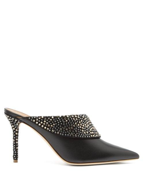 Matchesfashion.com Malone Souliers - Tilly Crystal Embellished Leather Mules - Womens - Black