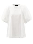 Matchesfashion.com Simone Rocha - Tulle Puff-sleeve Supima-cotton T-shirt - Womens - White