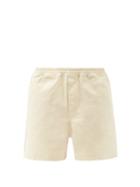 Matchesfashion.com L.e.j - Drawstring-waist Cotton-hopsack Shorts - Mens - Beige