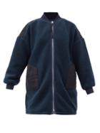 Matchesfashion.com Holden - Panelled Fleece And Quilted Padding Bomber Jacket - Womens - Navy