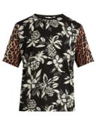 Saint Laurent Hibiscus And Leopard-print T-shirt