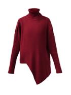 Matchesfashion.com Marques'almeida - Roll-neck Asymmetric Merino-wool Sweater - Womens - Burgundy