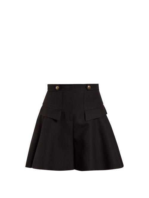 Matchesfashion.com Alexander Mcqueen - Short Wool Culottes - Womens - Black