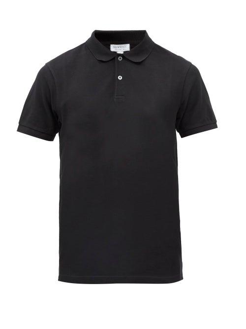 Sunspel - Pima Cotton-piqu Polo Shirt - Mens - Black