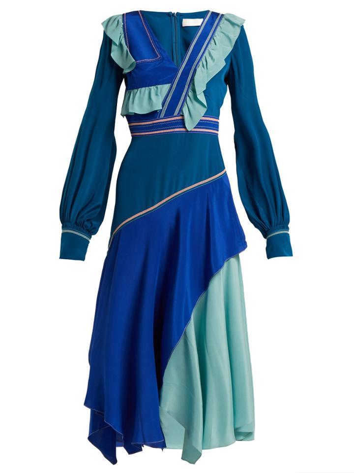 Peter Pilotto Ruffled Silk Crepe De Chine Dress