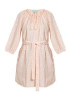 Matchesfashion.com Melissa Odabash - Alicia Waist Tie Embroidered Cotton Dress - Womens - Pink