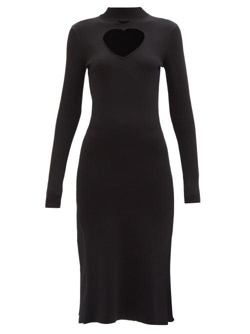 Staud - Castle Cutout Knitted Midi Dress - Womens - Black