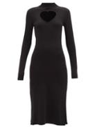 Staud - Castle Cutout Knitted Midi Dress - Womens - Black