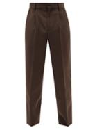 Another Aspect - Pleated Wool-blend Trousers - Mens - Brown