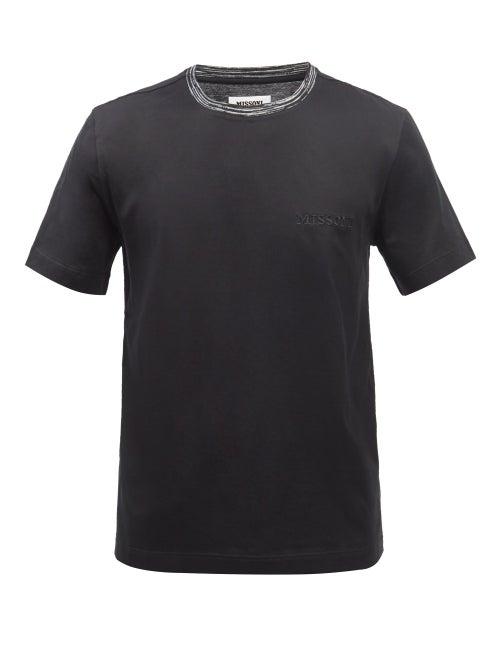 Missoni - Logo-embroidered Cotton-jersey T-shirt - Mens - Black