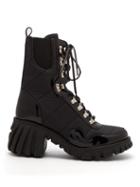Matchesfashion.com Marques'almeida - Chunky Sole Quilted Leather Trimmed Boots - Womens - Black