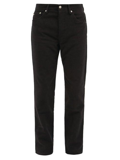 Matchesfashion.com Sfr - Bon Buttoned-ankle Cotton Slim-leg Trousers - Mens - Black