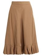 Muveil Ruffled-hem Poplin Culottes