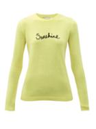 Matchesfashion.com Bella Freud - Sunshine Embroidered Cashmere Sweater - Womens - Yellow