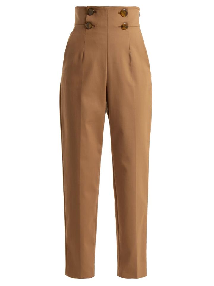Sara Battaglia High-rise Tapered-leg Trousers