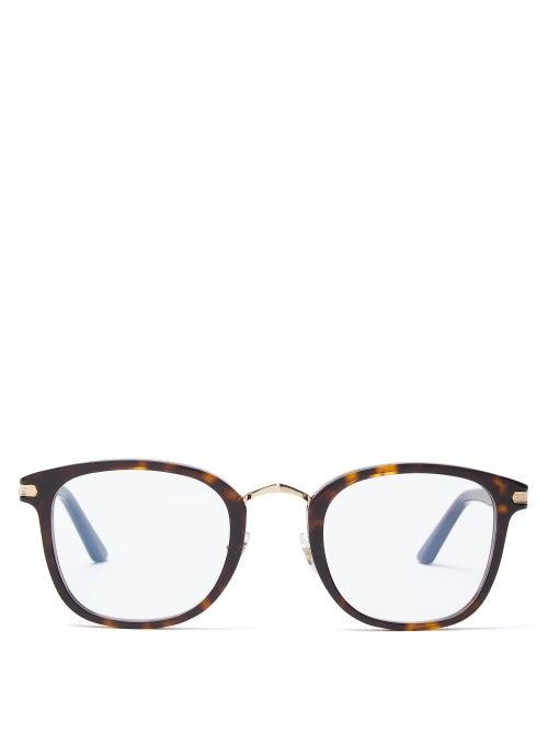 Matchesfashion.com Cartier Eyewear - C De Cartier Round Acetate Glasses - Mens - Tortoiseshell
