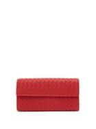 Matchesfashion.com Bottega Veneta - Intrecciato Continental Leather Wallet - Womens - Red