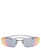Matchesfashion.com Prada Eyewear - Reflective Rectangular Frame Sunglasses - Womens - Multi