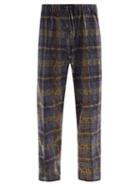 Matchesfashion.com South2 West8 - Paisley Plaid Cotton-canvas Trousers - Mens - Navy Multi