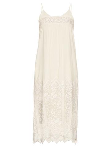 Sea Embroidered-lace Midi Slip Dress