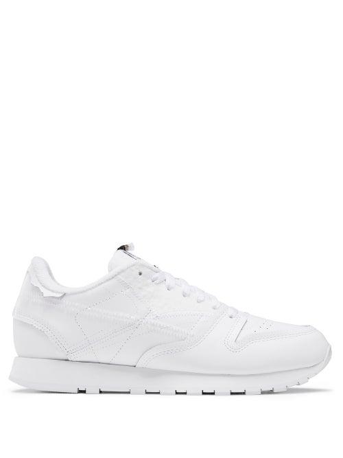 Reebok X Margiela - Club C Memory Of Leather Trainers - Mens - White